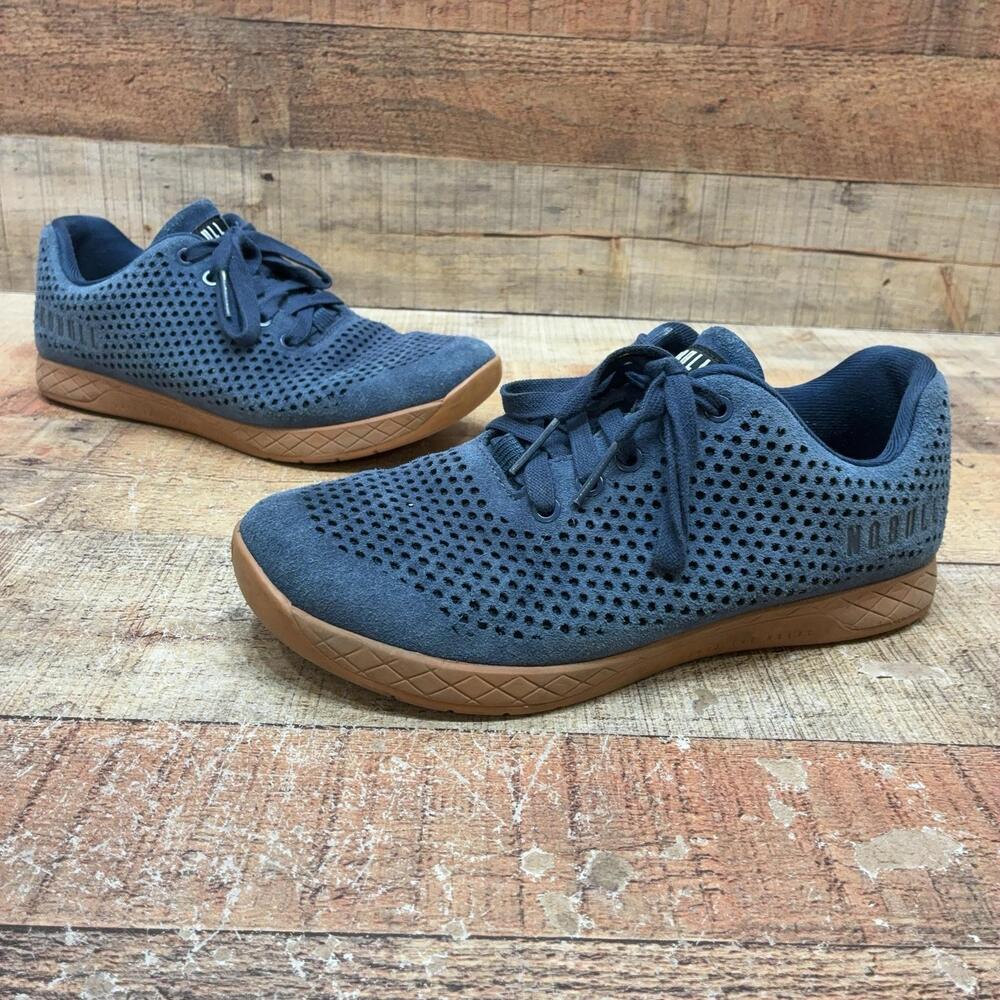 NOBULL Shoes Mens Size 8.5 42 Blue Suede Perforated Low Top Training Sneaker